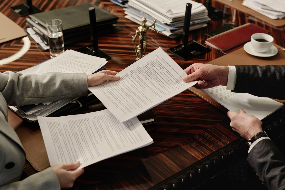 Attorneys reviewing legal documents